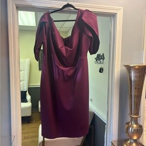 Elegant Plum Off-Shoulder Dress